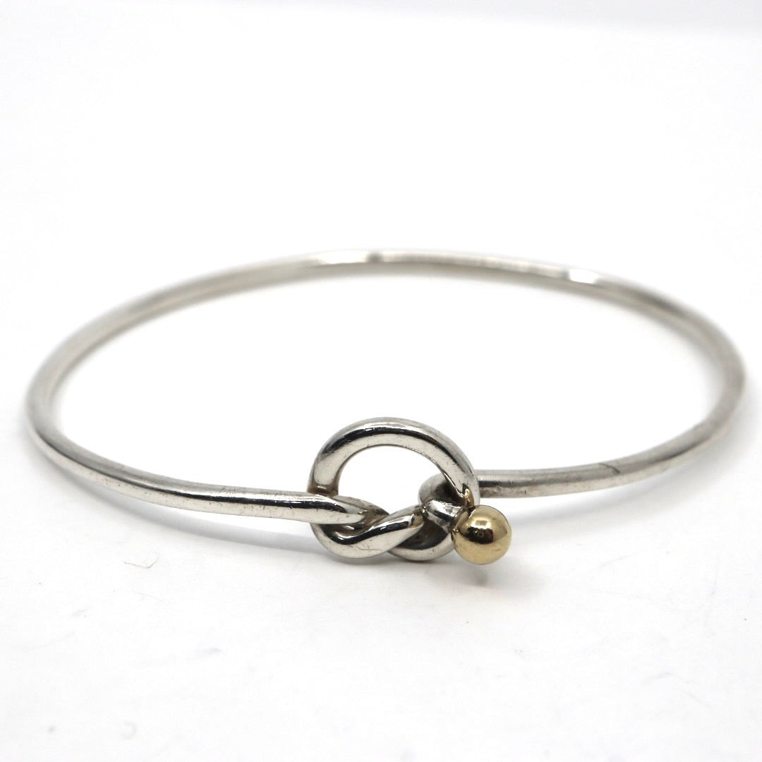 ティファニー Tiffany&Co. ラブノット バングル ブレスレット SV925 コンビ シルバー ゴールド I6