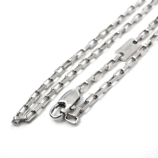 グッチ GUCCI ヴィンテージ シルバー925 チェーンネックレス スクエアリンク スターリングシルバー イタリア製 I6