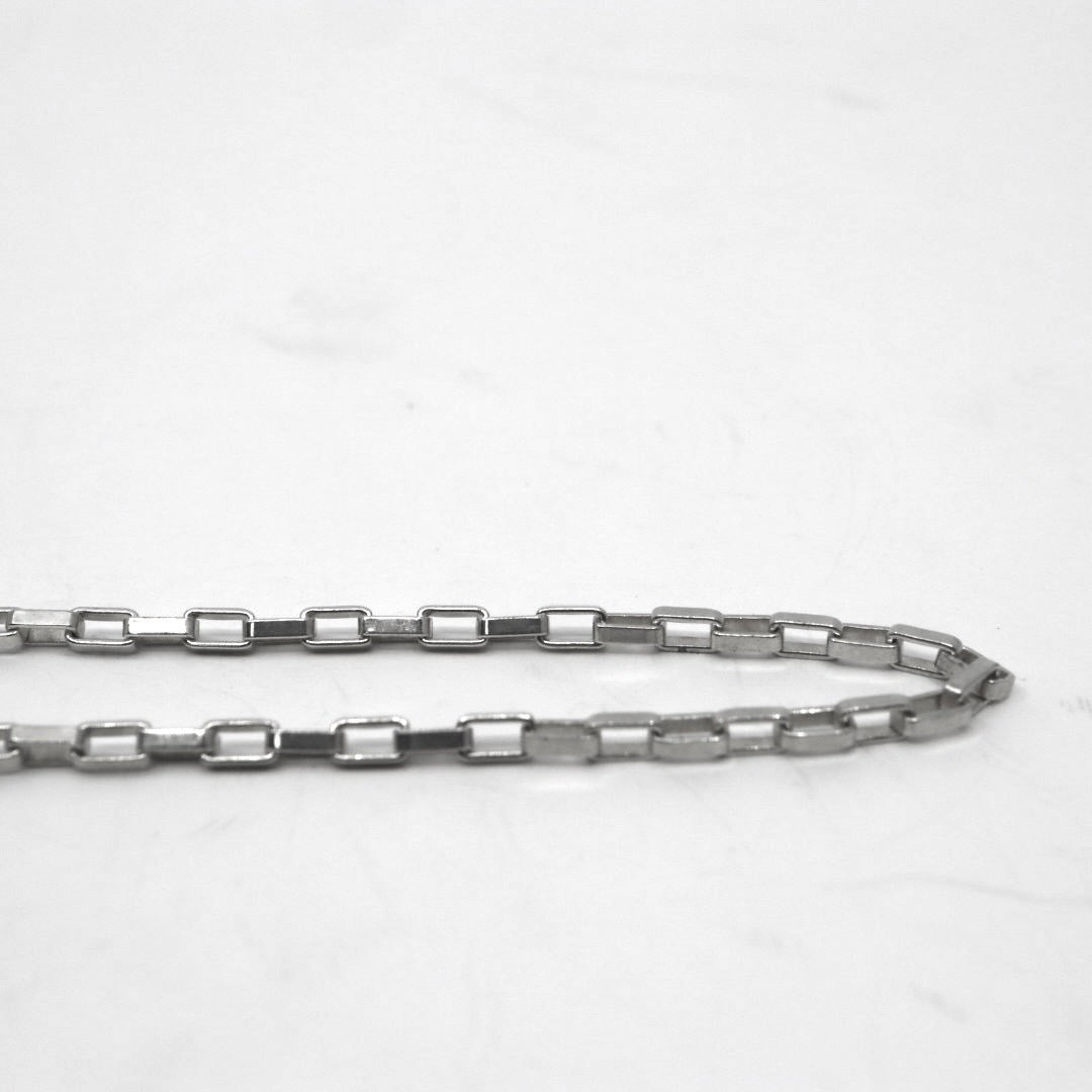 グッチ GUCCI ヴィンテージ シルバー925 チェーンネックレス スクエアリンク スターリングシルバー イタリア製 I6