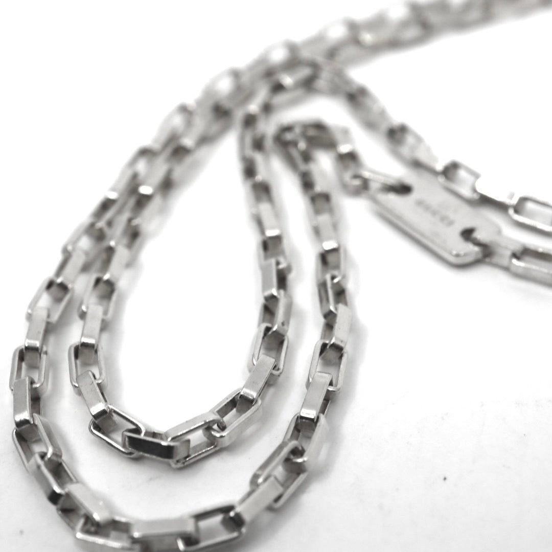 グッチ GUCCI ヴィンテージ シルバー925 チェーンネックレス スクエアリンク スターリングシルバー イタリア製 I6