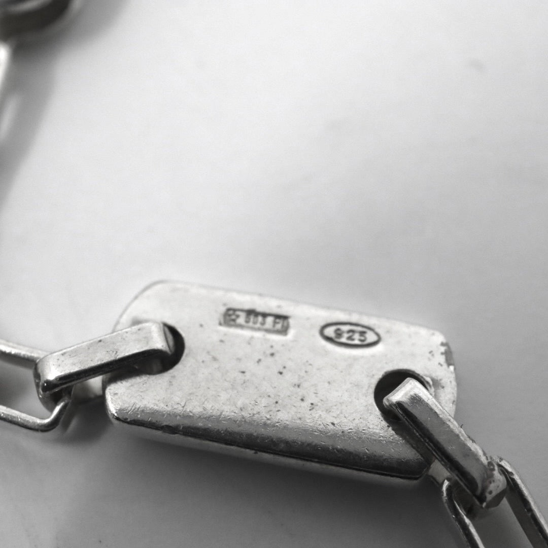 グッチ GUCCI ヴィンテージ シルバー925 チェーンネックレス スクエアリンク スターリングシルバー イタリア製 I6