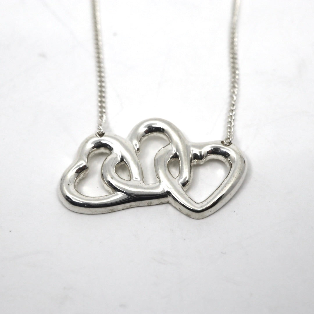 ティファニー Tiffany&Co. ハート 3連 モチーフ トリプルハート ネックレス SV925 スターリングシルバー ペンダント I6