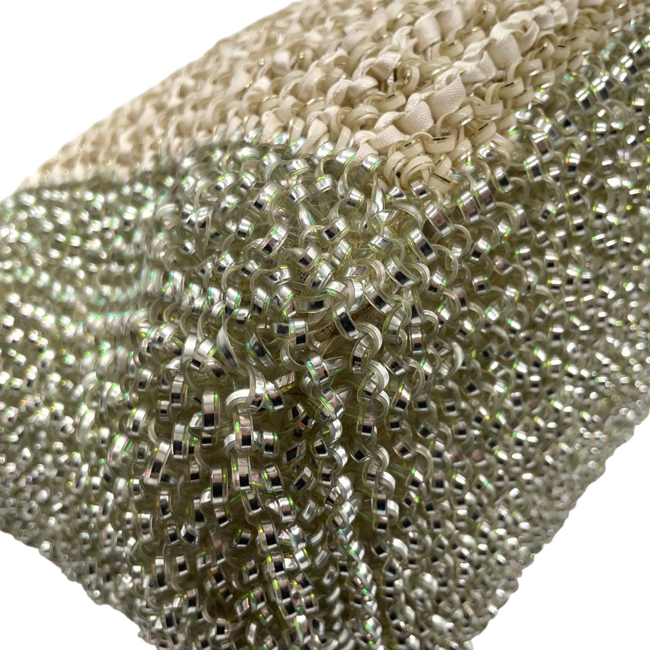 美品 アンテプリマ ANTEPRIMA ワイヤーバッグ トートバッグ ハンドバッグ バイカラー グリーン シルバー系 PVCワイヤー キラキラ 手編み レディース エレガント フェミニン パーティーバッグ デイリーユース 大容量 クリーニング済み s39