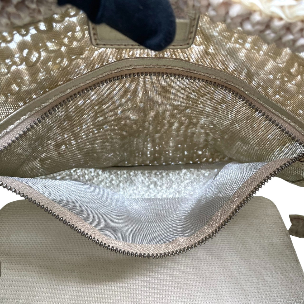 美品 アンテプリマ ANTEPRIMA ワイヤーバッグ トートバッグ ハンドバッグ バイカラー グリーン シルバー系 PVCワイヤー キラキラ 手編み レディース エレガント フェミニン パーティーバッグ デイリーユース 大容量 クリーニング済み s39