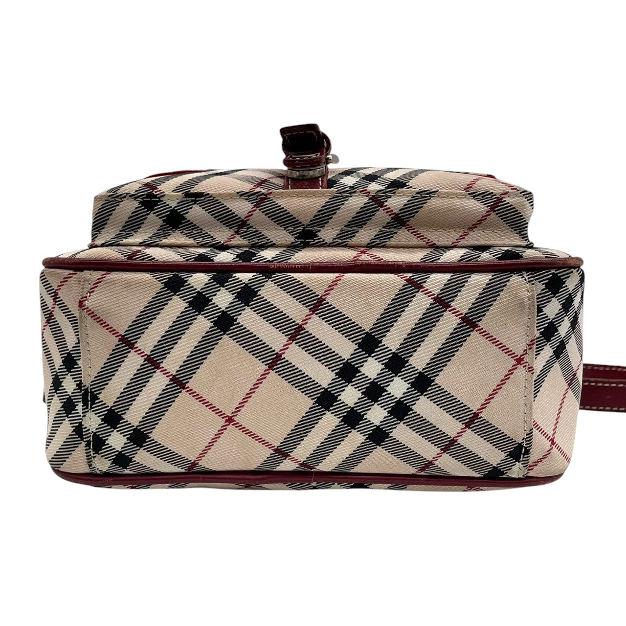 バーバリーブルーレーベル ショルダーバッグ ポシェット ノバチェック キャンバス レザー ベージュ ボルドー レディース 斜め掛け可 クラシック 定番 コンパクト カメラバッグ ミニバッグ エレガント クリーニング済み s43