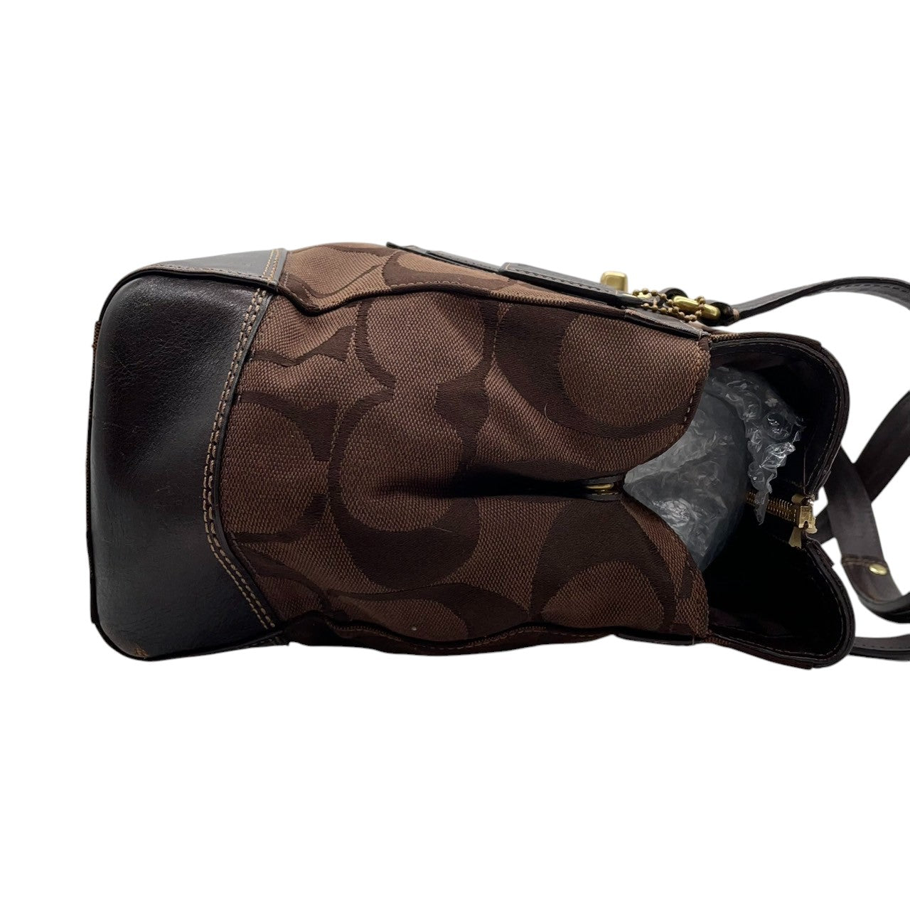 COACH コーチ トートバッグ ハンドバッグ シグネチャー 11072 キャンバス ブラウン レディース ターンロック 肩掛け可 ワンショルダー A4収納可 大容量 通勤 通学 デイリーユース クラシック エレガント 人気モデル クリーニング済み s43