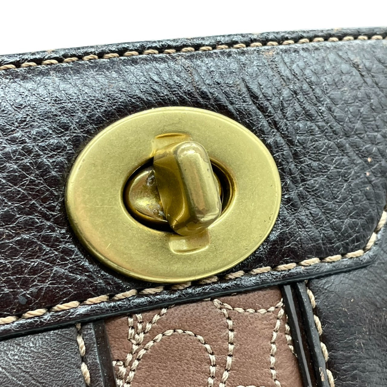 COACH コーチ トートバッグ ハンドバッグ シグネチャー 11072 キャンバス ブラウン レディース ターンロック 肩掛け可 ワンショルダー A4収納可 大容量 通勤 通学 デイリーユース クラシック エレガント 人気モデル クリーニング済み s43