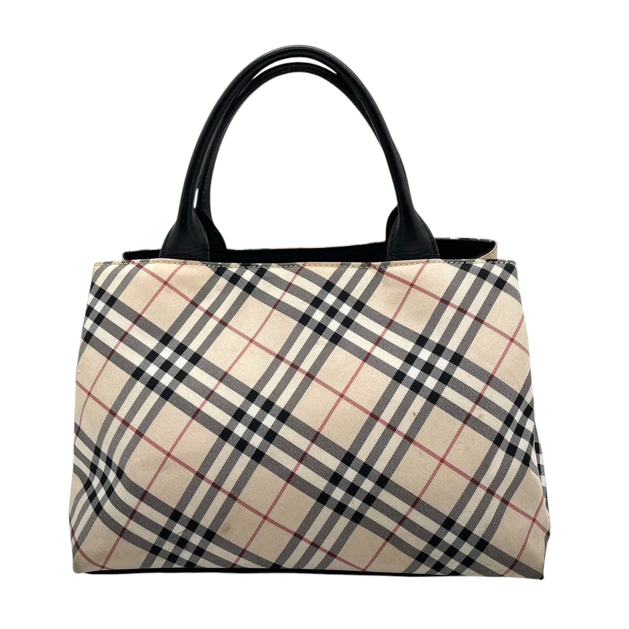 BURBERRY BLUE LABEL バーバリーブルーレーベル ハンドバッグ トートバッグ ノバチェック ナイロンキャンバス レザー ベージュ ブラック レディース ミニトート コンパクト クラシック エレガント デイリーユース クリーニング済み s43