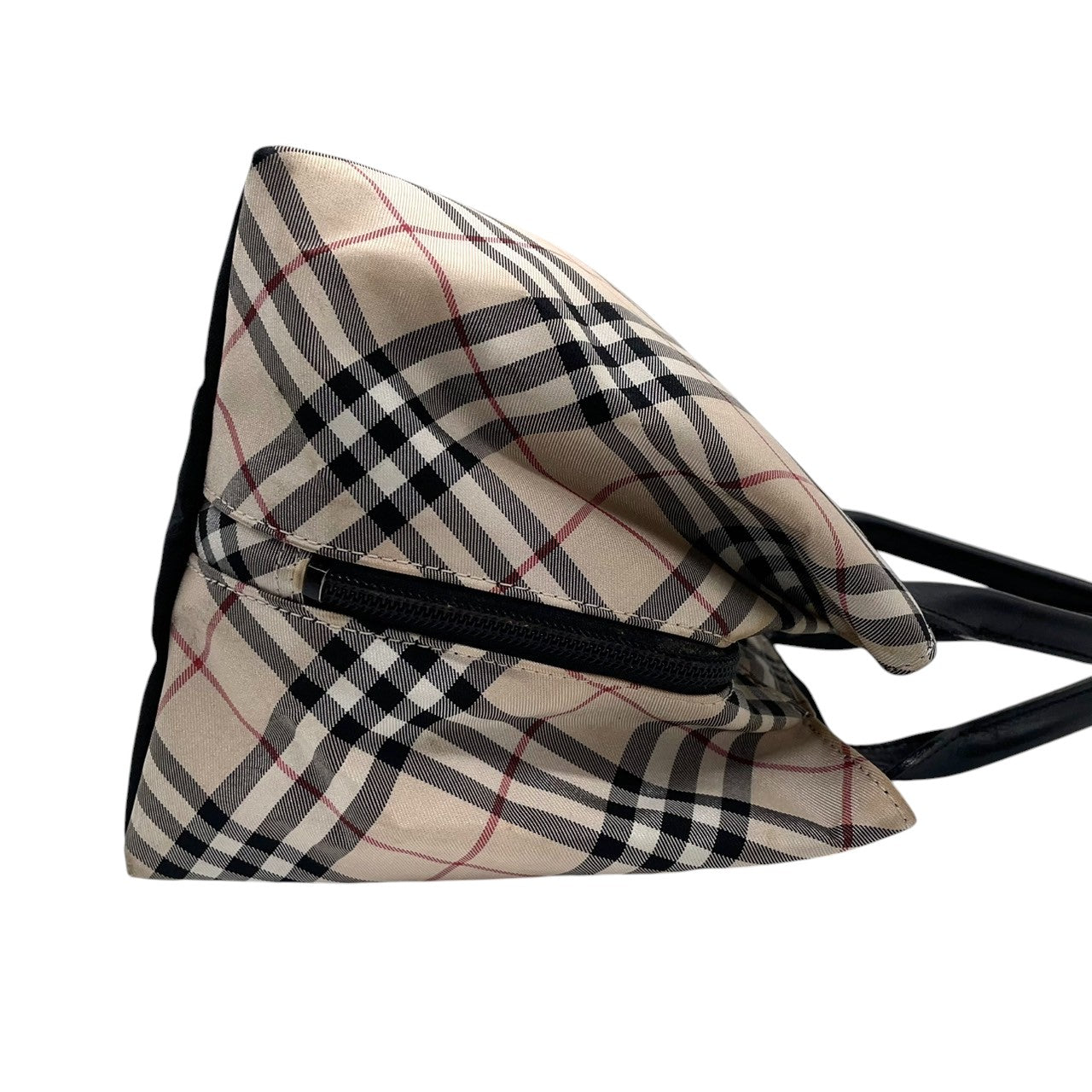 BURBERRY BLUE LABEL バーバリーブルーレーベル ハンドバッグ トートバッグ ノバチェック ナイロンキャンバス レザー ベージュ ブラック レディース ミニトート コンパクト クラシック エレガント デイリーユース クリーニング済み s43