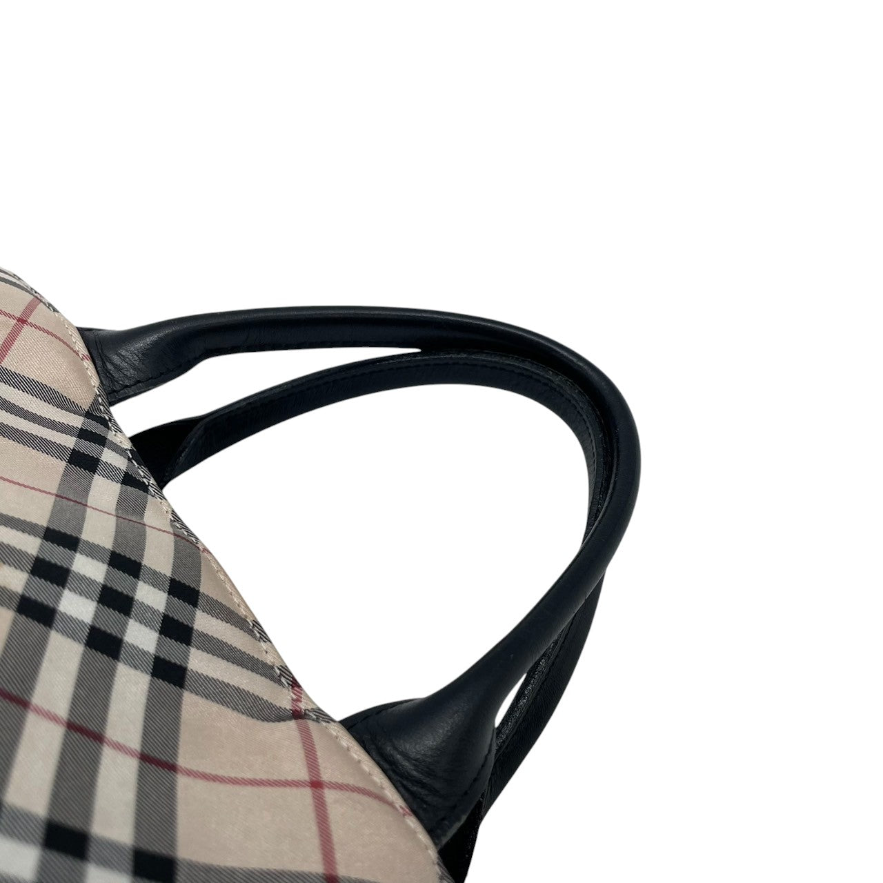 BURBERRY BLUE LABEL バーバリーブルーレーベル ハンドバッグ トートバッグ ノバチェック ナイロンキャンバス レザー ベージュ ブラック レディース ミニトート コンパクト クラシック エレガント デイリーユース クリーニング済み s43