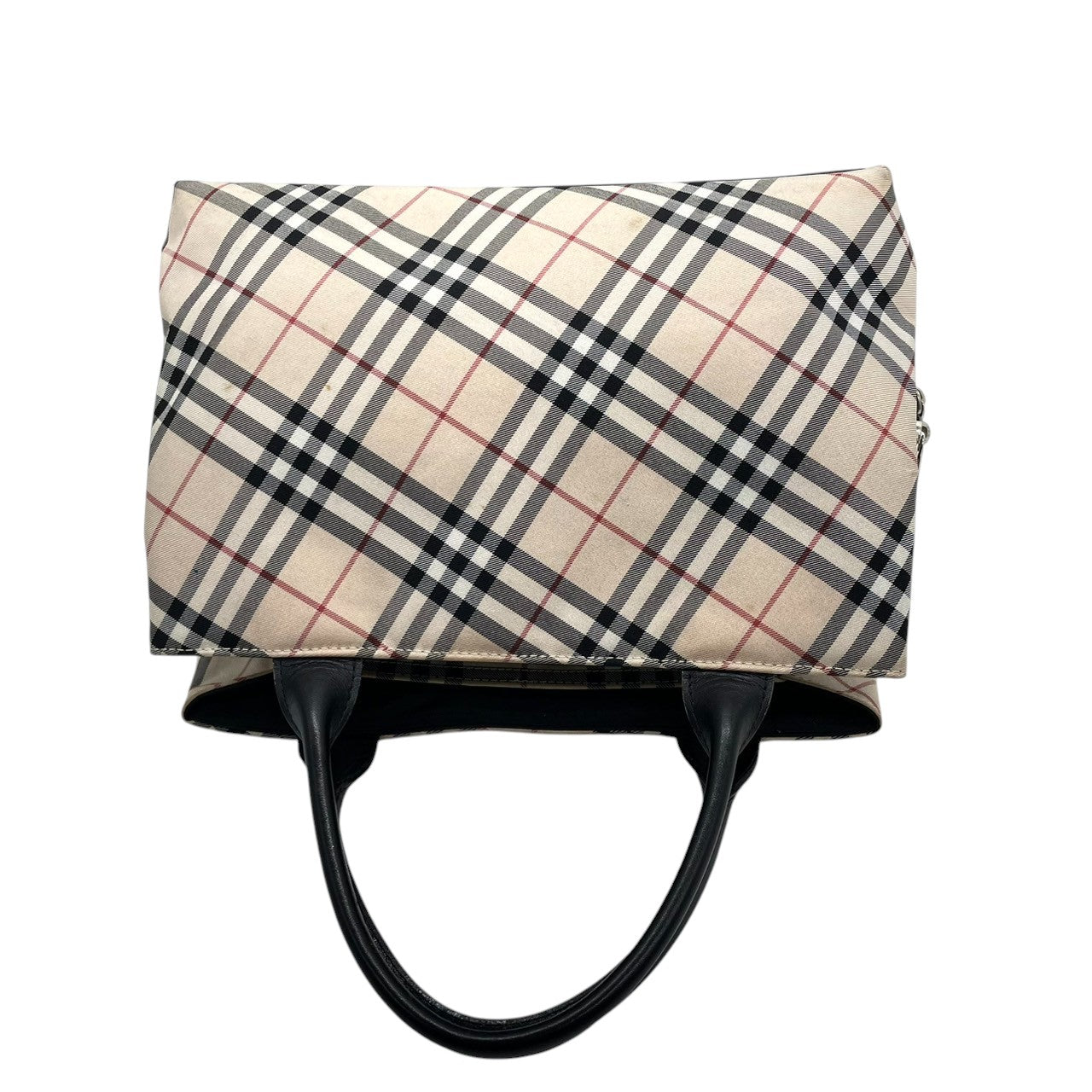 BURBERRY BLUE LABEL バーバリーブルーレーベル ハンドバッグ トートバッグ ノバチェック ナイロンキャンバス レザー ベージュ ブラック レディース ミニトート コンパクト クラシック エレガント デイリーユース クリーニング済み s43