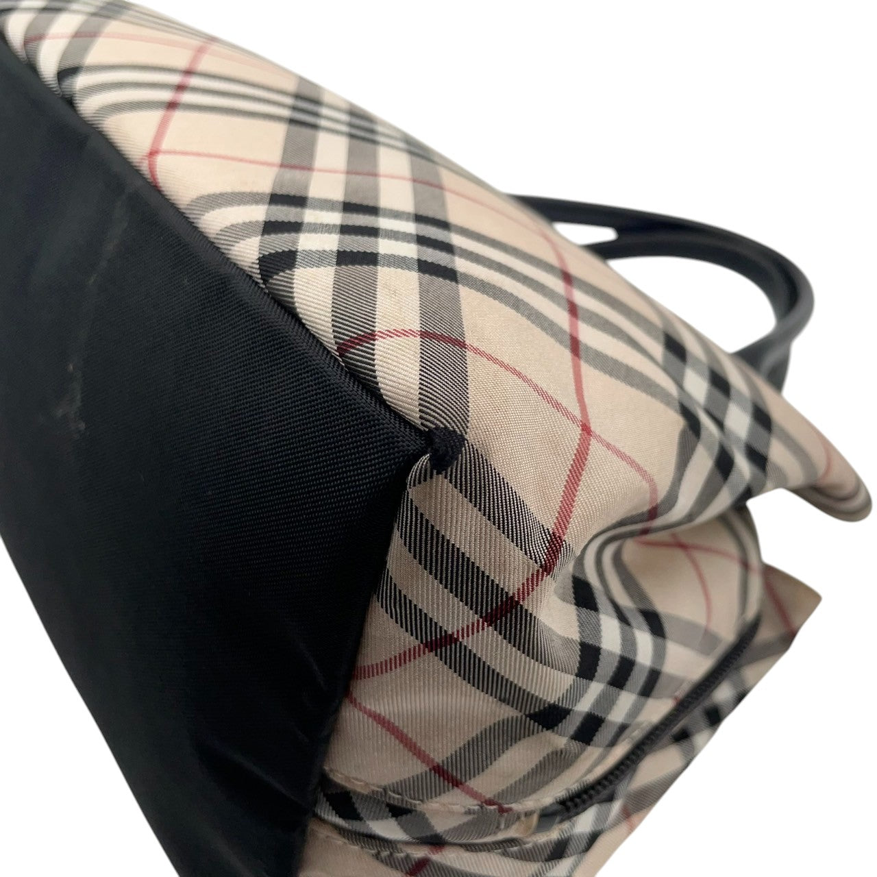BURBERRY BLUE LABEL バーバリーブルーレーベル ハンドバッグ トートバッグ ノバチェック ナイロンキャンバス レザー ベージュ ブラック レディース ミニトート コンパクト クラシック エレガント デイリーユース クリーニング済み s43