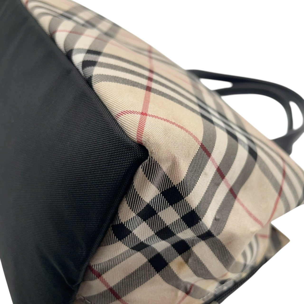 BURBERRY BLUE LABEL バーバリーブルーレーベル ハンドバッグ トートバッグ ノバチェック ナイロンキャンバス レザー ベージュ ブラック レディース ミニトート コンパクト クラシック エレガント デイリーユース クリーニング済み s43