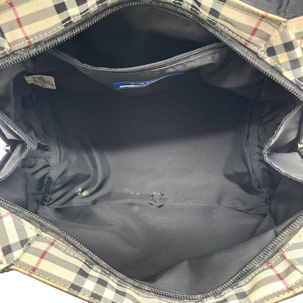 BURBERRY BLUE LABEL バーバリーブルーレーベル ハンドバッグ トートバッグ ノバチェック ナイロンキャンバス レザー ベージュ ブラック レディース ミニトート コンパクト クラシック エレガント デイリーユース クリーニング済み s43