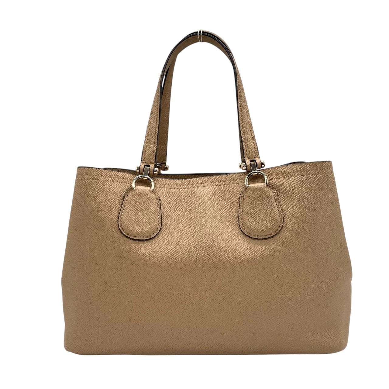 COACH コーチ ハンドバッグ 34563 ミニクリスティーキャリーオール クロスグレインレザー ベージュ レディース トートバッグ 肩掛け可 コンパクト エレガント フェミニン 通勤 ビジネス デイリーユース 人気モデル クリーニング済み s38