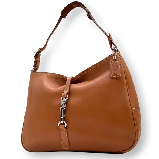 COACH コーチ ショルダーバッグ 7778 ハンドバッグ レザー ブラウン キャメル レディース 肩掛け可 ワンショルダー クラシック ビンテージ エレガント シンプル デイリーユース 通勤 通学 人気モデル クリーニング済み s38