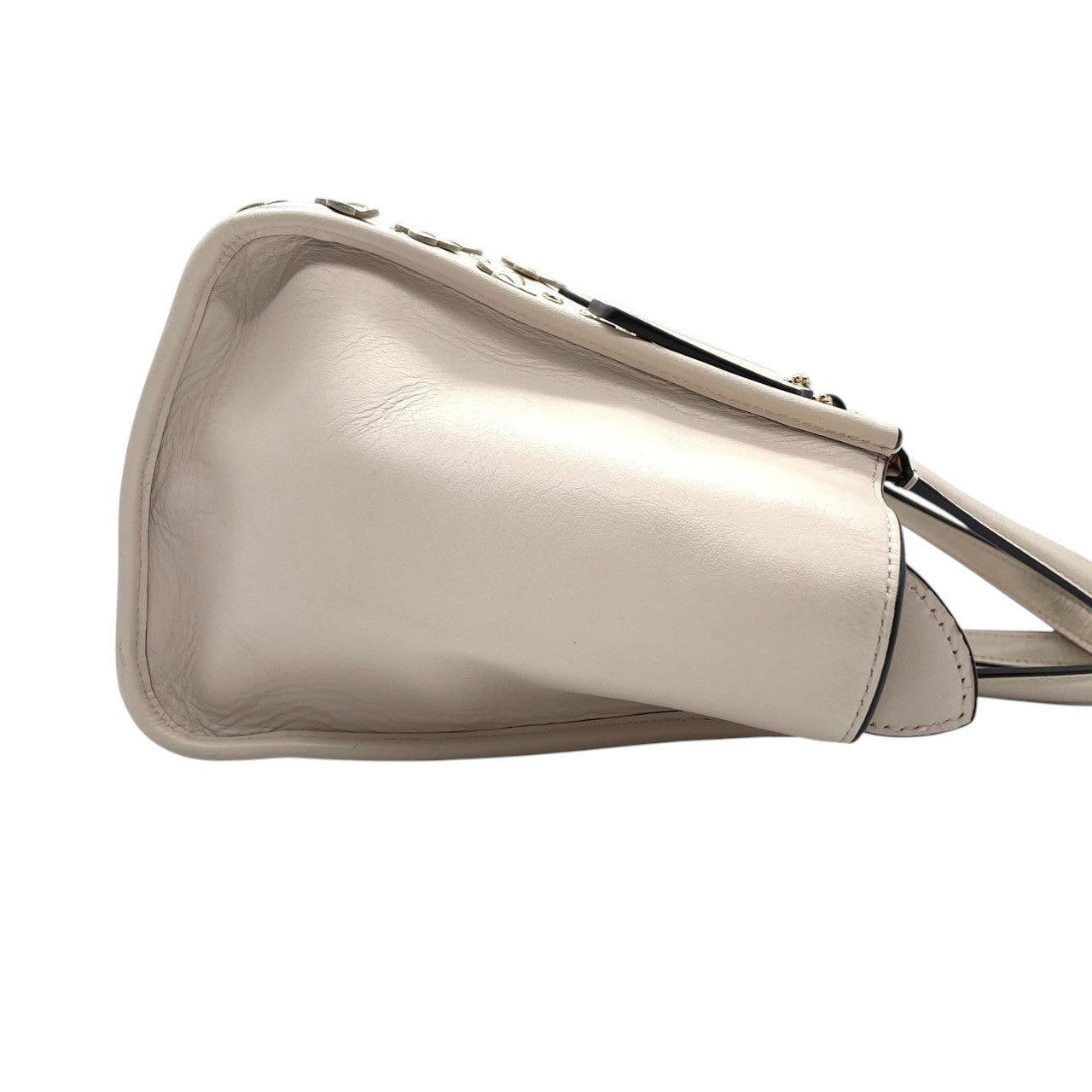 COACH コーチ 2WAYバッグ 37703 チャーリーキャリーオール ハンドバッグ ショルダーバッグ レザー アイボリー ティーローズ フラワー スタッズ レディース 斜め掛け可 フェミニン エレガント デイリーユース 人気モデル クリーニング済み s38