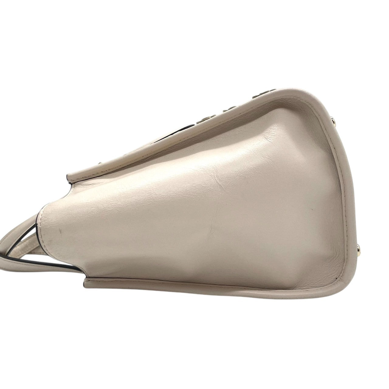 COACH コーチ 2WAYバッグ 37703 チャーリーキャリーオール ハンドバッグ ショルダーバッグ レザー アイボリー ティーローズ フラワー スタッズ レディース 斜め掛け可 フェミニン エレガント デイリーユース 人気モデル クリーニング済み s38