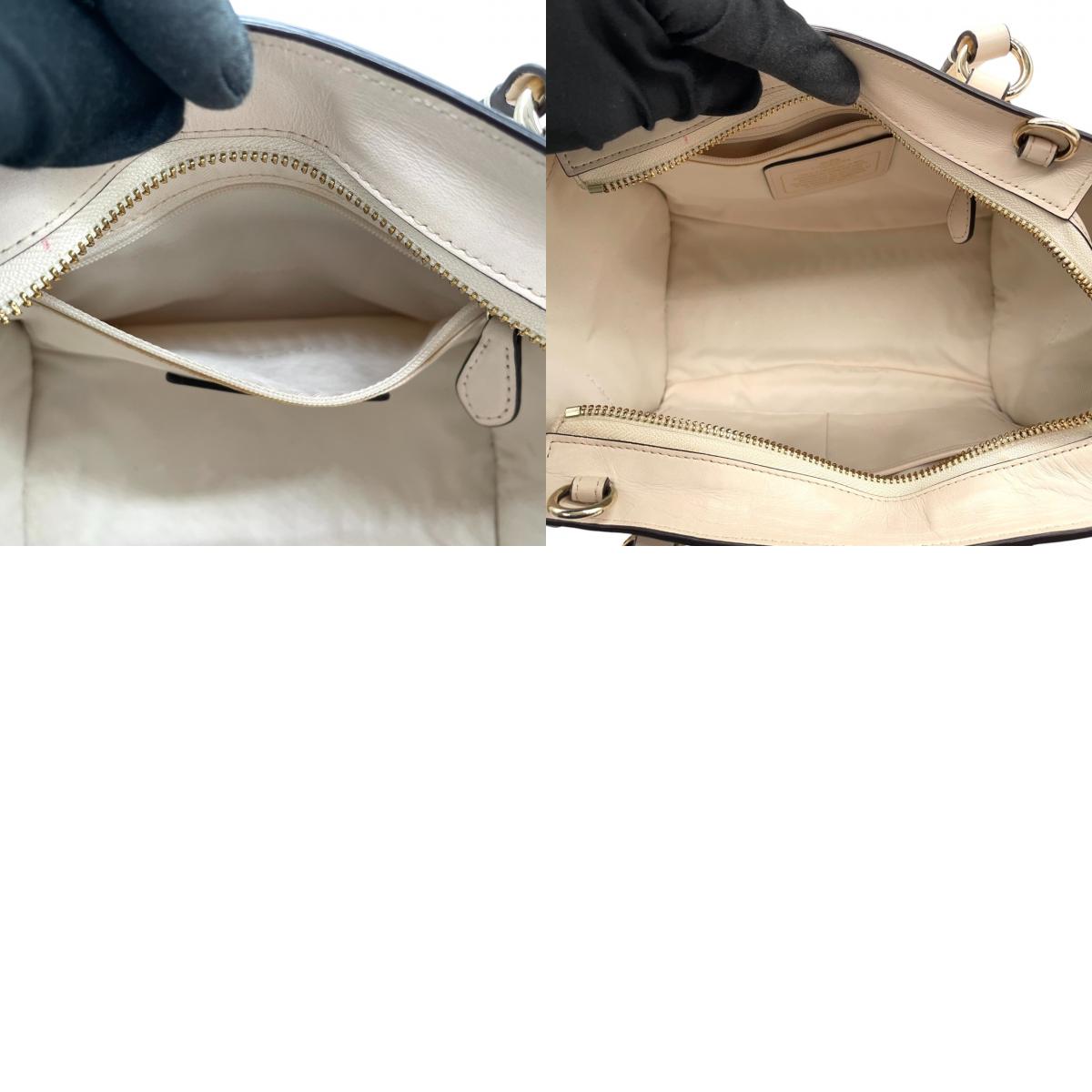 COACH コーチ 2WAYバッグ 37703 チャーリーキャリーオール ハンドバッグ ショルダーバッグ レザー アイボリー ティーローズ フラワー スタッズ レディース 斜め掛け可 フェミニン エレガント デイリーユース 人気モデル クリーニング済み s38