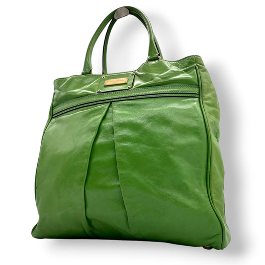 MARC JACOBS マークジェイコブス トートバッグ ハンドバッグ レザー グリーン レディース メンズ ユニセックス 大容量 A4収納可 肩掛け可 ワンショルダー ビジネス 通勤 通学 旅行 ビビッドカラー デザイナーズ クリーニング済み s28