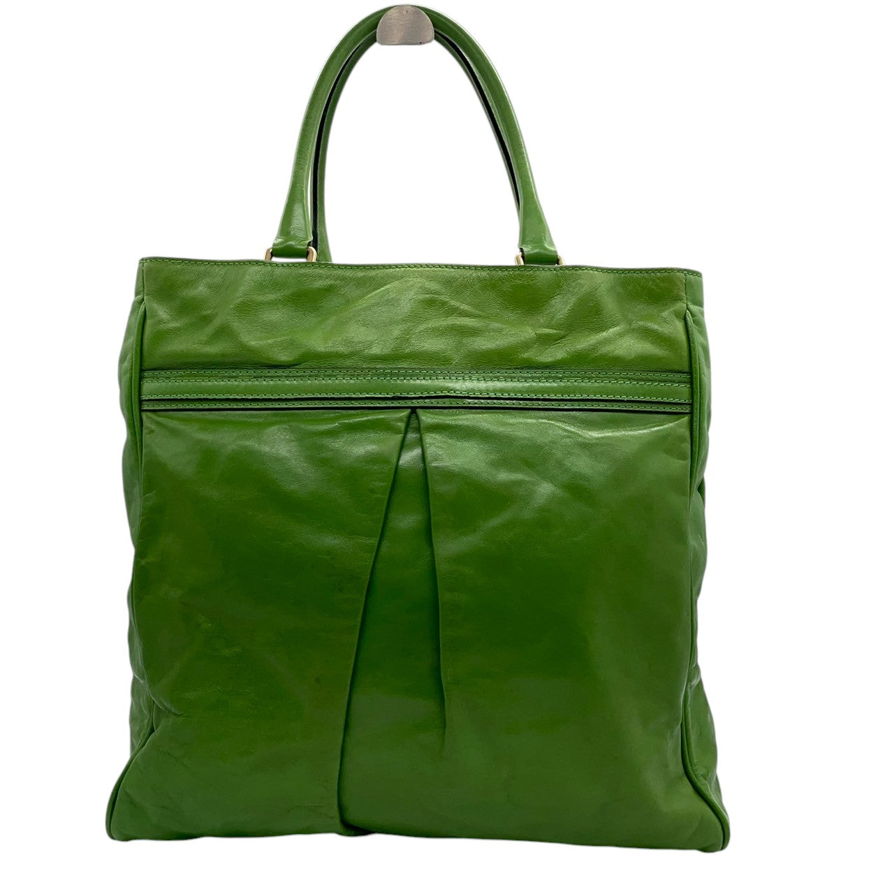 MARC JACOBS マークジェイコブス トートバッグ ハンドバッグ レザー グリーン レディース メンズ ユニセックス 大容量 A4収納可 肩掛け可 ワンショルダー ビジネス 通勤 通学 旅行 ビビッドカラー デザイナーズ クリーニング済み s28