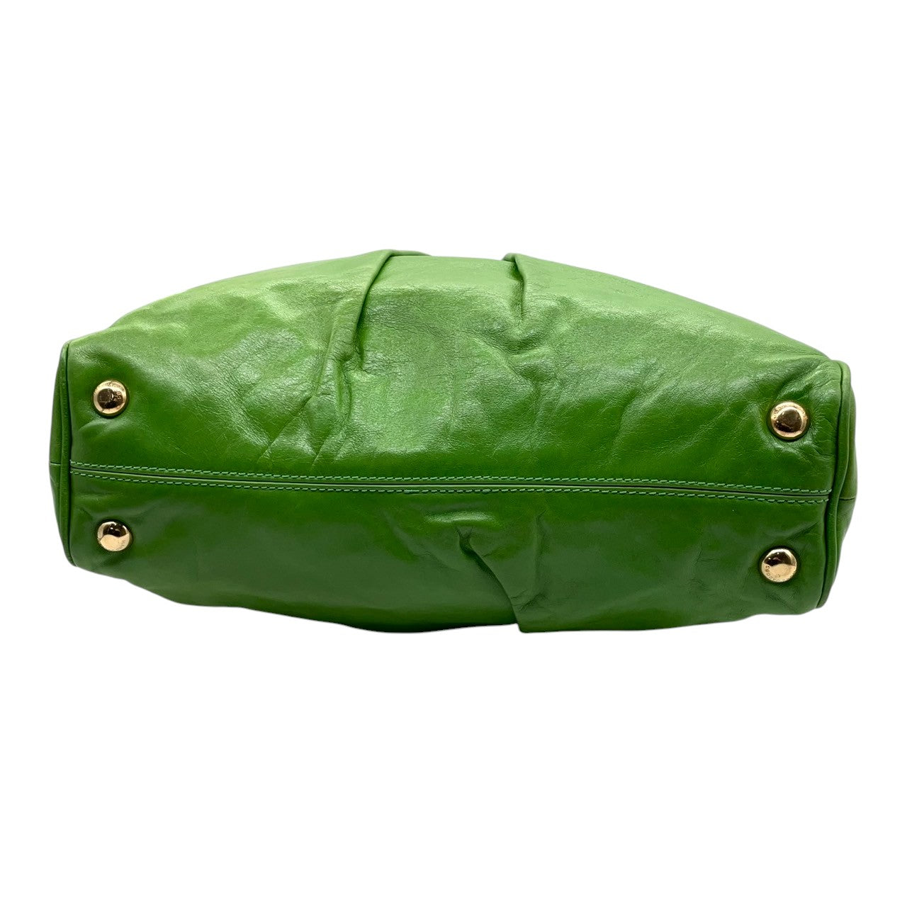 MARC JACOBS マークジェイコブス トートバッグ ハンドバッグ レザー グリーン レディース メンズ ユニセックス 大容量 A4収納可 肩掛け可 ワンショルダー ビジネス 通勤 通学 旅行 ビビッドカラー デザイナーズ クリーニング済み s28