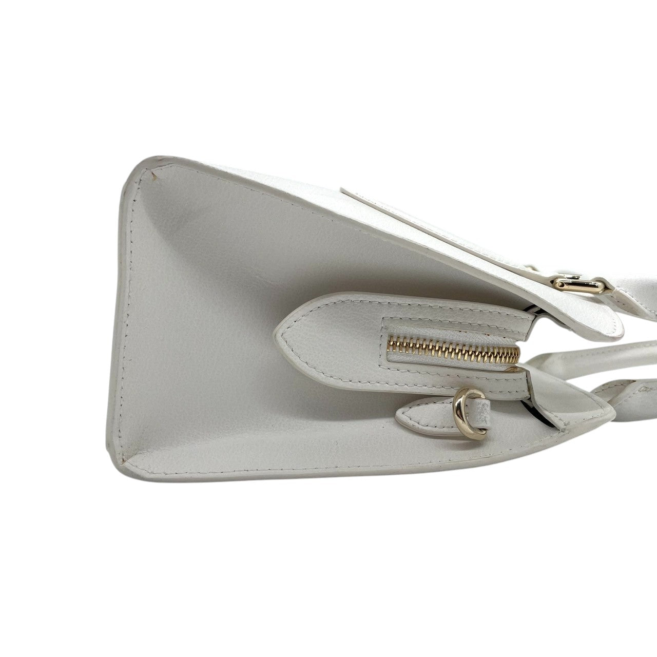 FURLA フルラ 2WAY ハンドバッグ ショルダーバッグ レザー ホワイト 白 レディース 斜め掛け可 自立可 ゴールド金具 エレガント フェミニン フォーマル 通勤 デイリーユース 人気モデル クリーニング済み s28