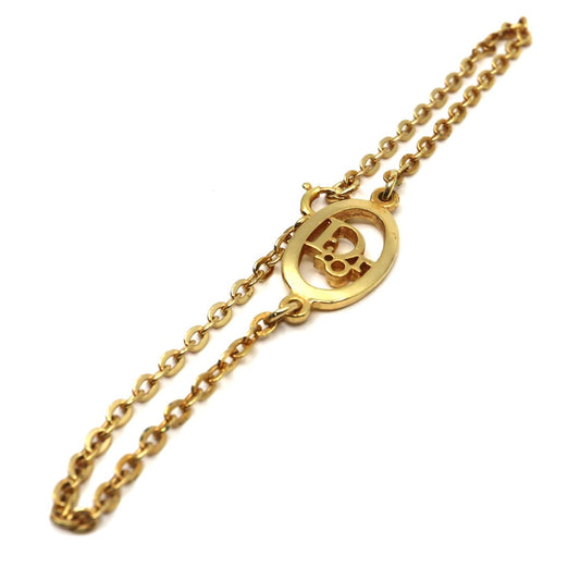 ディオール Dior ヴィンテージ ブレスレット バングル オーバルモチーフ Diorロゴ 金 ゴールドカラー アクセサリー I2