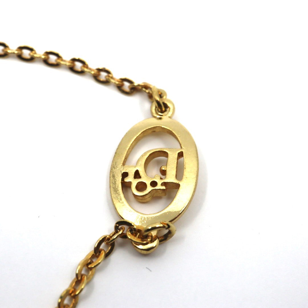 ディオール Dior ヴィンテージ ブレスレット バングル オーバルモチーフ Diorロゴ 金 ゴールドカラー アクセサリー I2