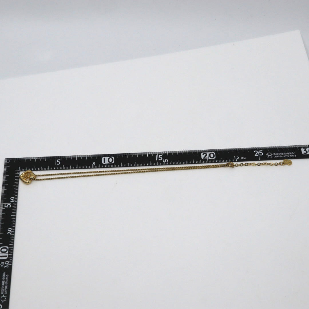 ディオール Dior ヴィンテージ ネックレス ハート モチーフ CDロゴ 金 ゴールドカラー アクセサリー I2