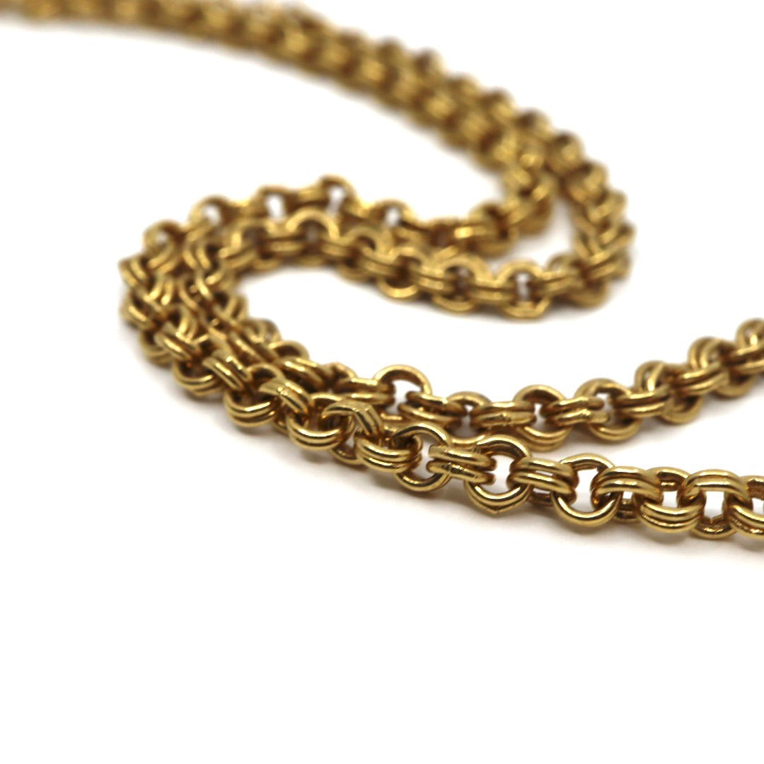 クリスチャンディオール Christian Dior ヴィンテージ ビンテージ ネックレス 金 ゴールドカラー Dロゴ ラインストーン アクセサリー I2