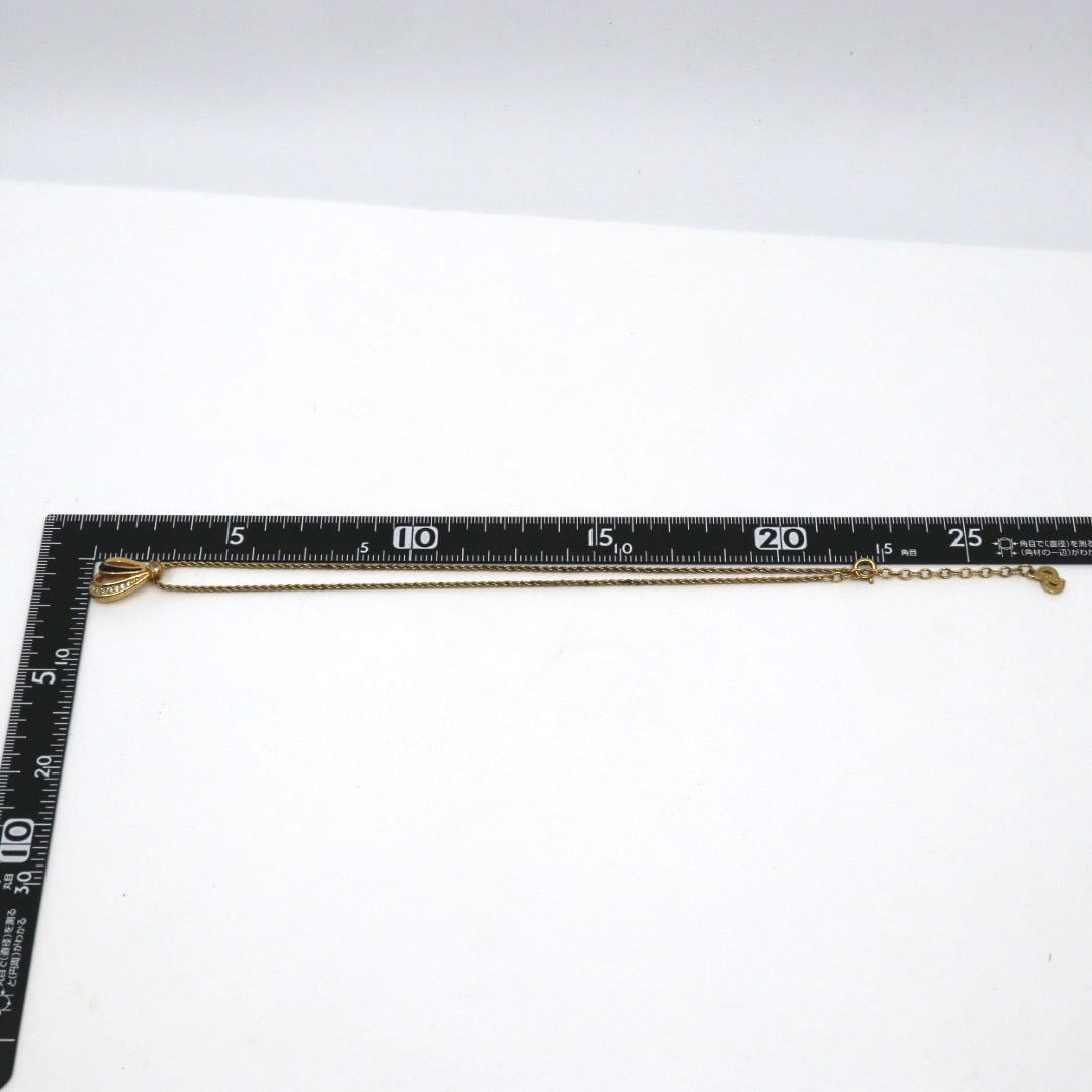 クリスチャンディオール Christian Dior ヴィンテージ ネックレス ドロップ モチーフ 金 ゴールド ラインストーン I2