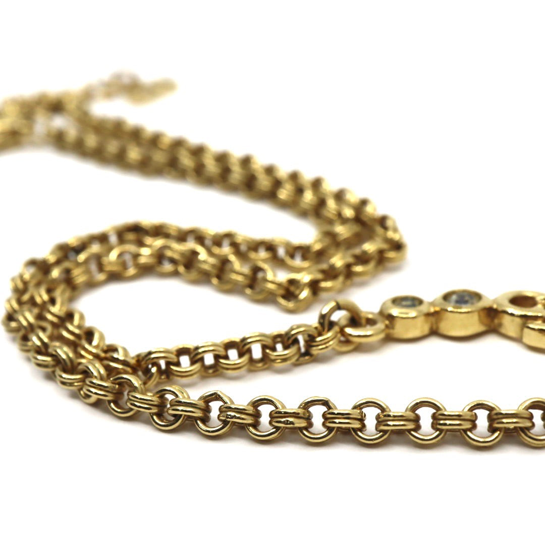 クリスチャンディオール Christian Dior ヴィンテージ ネックレス 金 ゴールドカラー Dロゴ ラインストーン アクセサリー I2