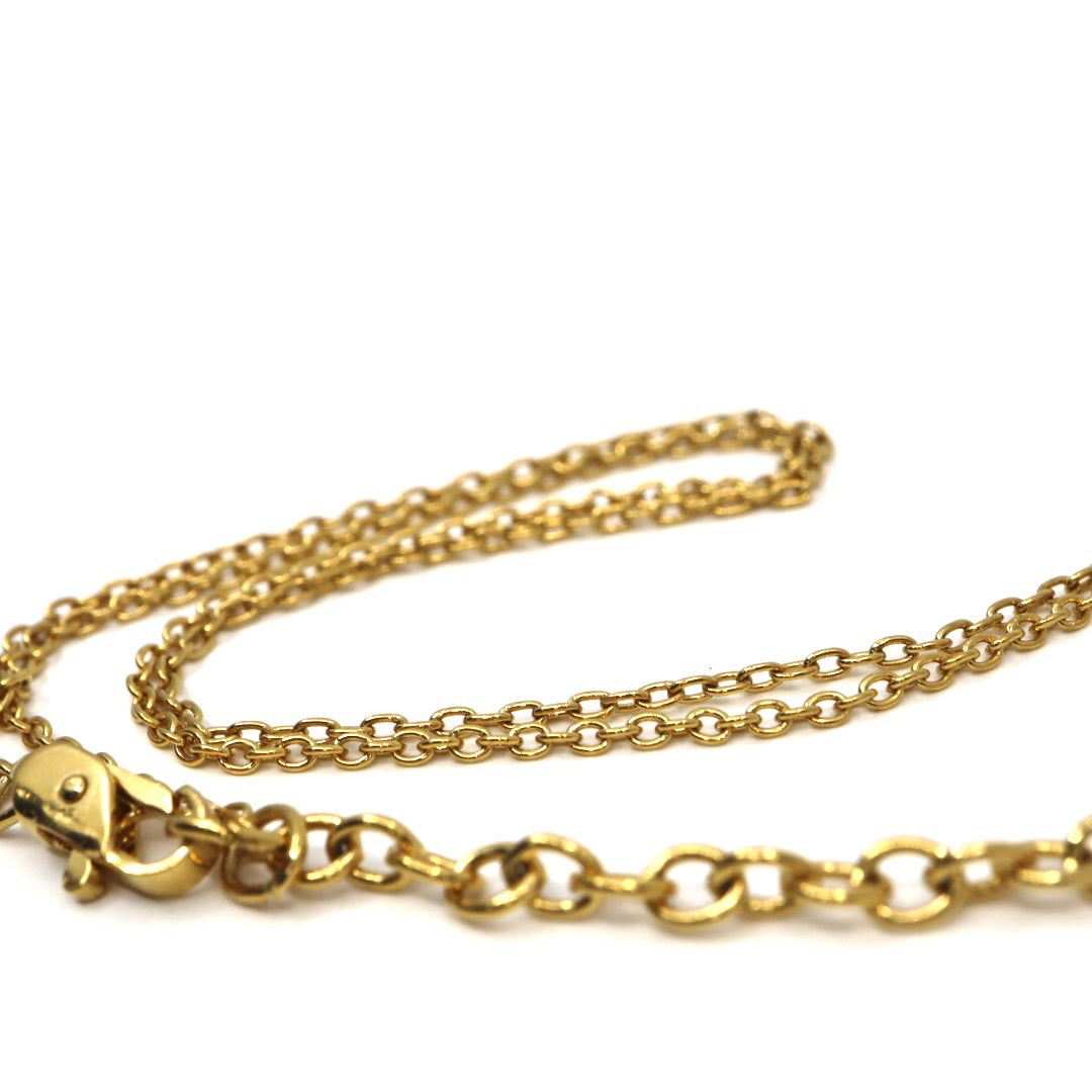 ジバンシィ GIVENCHY ヴィンテージ ネックレス ハート×エンジェル フラワー ラインストーン 金 ゴールドカラー I2