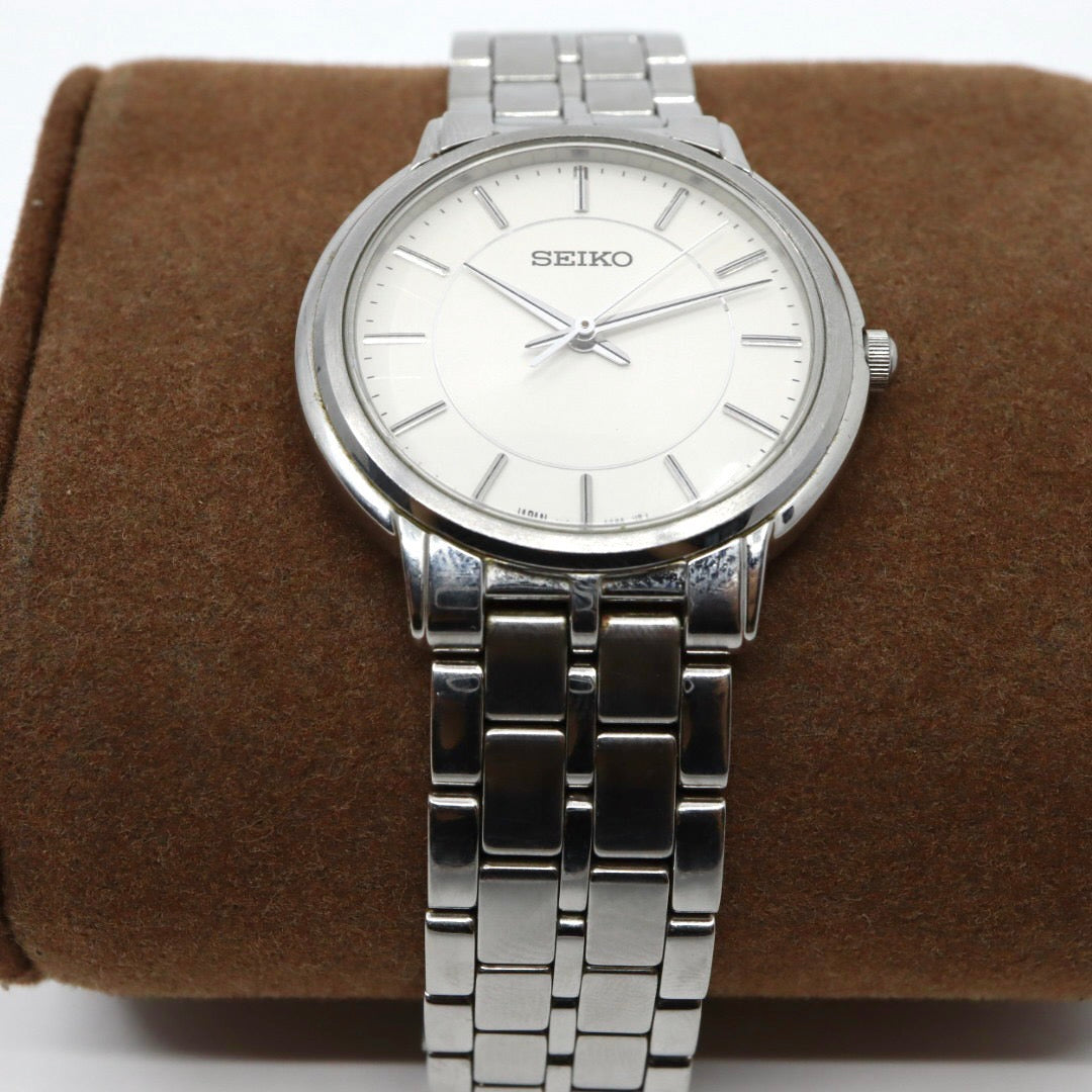 SEIKO セイコー 7N01-0BC0 腕時計 アナログ クオーツ 3針 ホワイト文字盤 メタルバンド シルバー 新品電池交換済み 動作確認済み G5