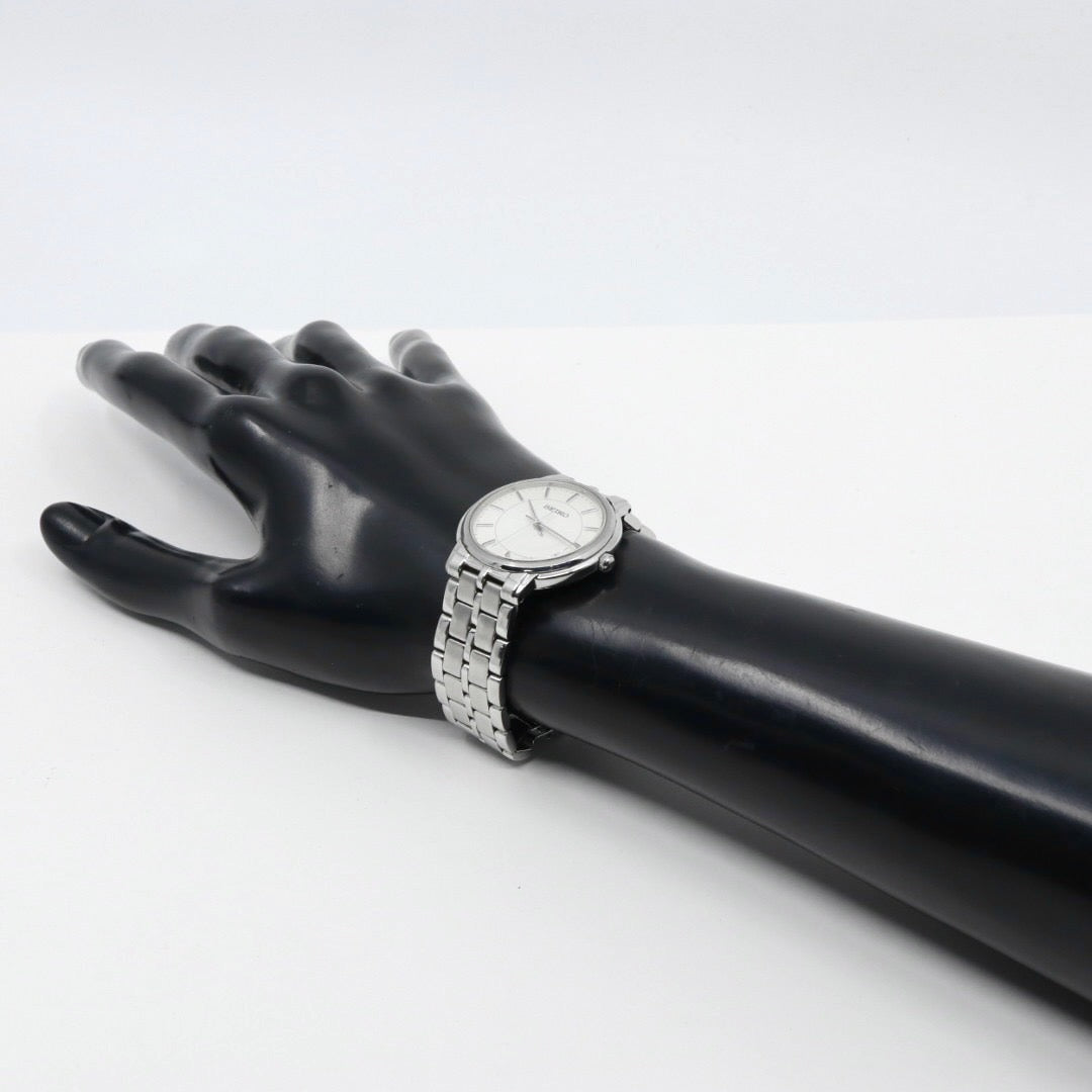 SEIKO セイコー 7N01-0BC0 腕時計 アナログ クオーツ 3針 ホワイト文字盤 メタルバンド シルバー 新品電池交換済み 動作確認済み G5