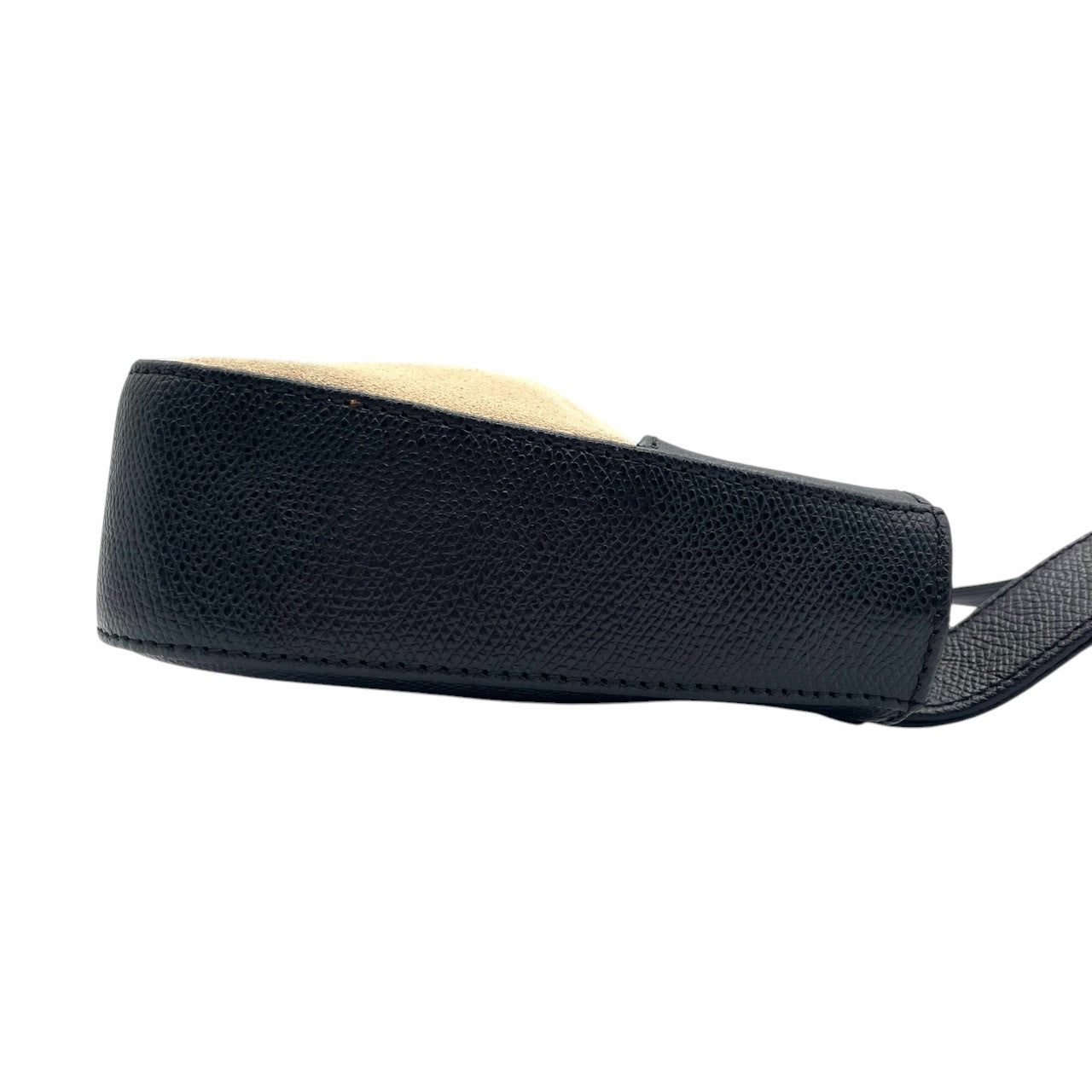 【美品】LE TANNEUR ルタヌア ショルダーバッグ ワンショルダー バゲットバッグ スエード レザー バイカラー T字デザイン ブラック ベージュ レディース エレガント クラシック フランスブランド クリーニング済み u3