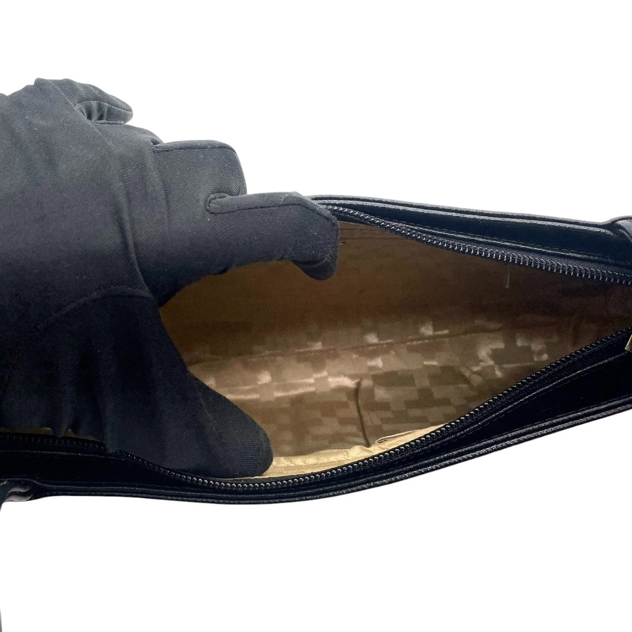 【美品】LE TANNEUR ルタヌア ショルダーバッグ ワンショルダー バゲットバッグ スエード レザー バイカラー T字デザイン ブラック ベージュ レディース エレガント クラシック フランスブランド クリーニング済み u3