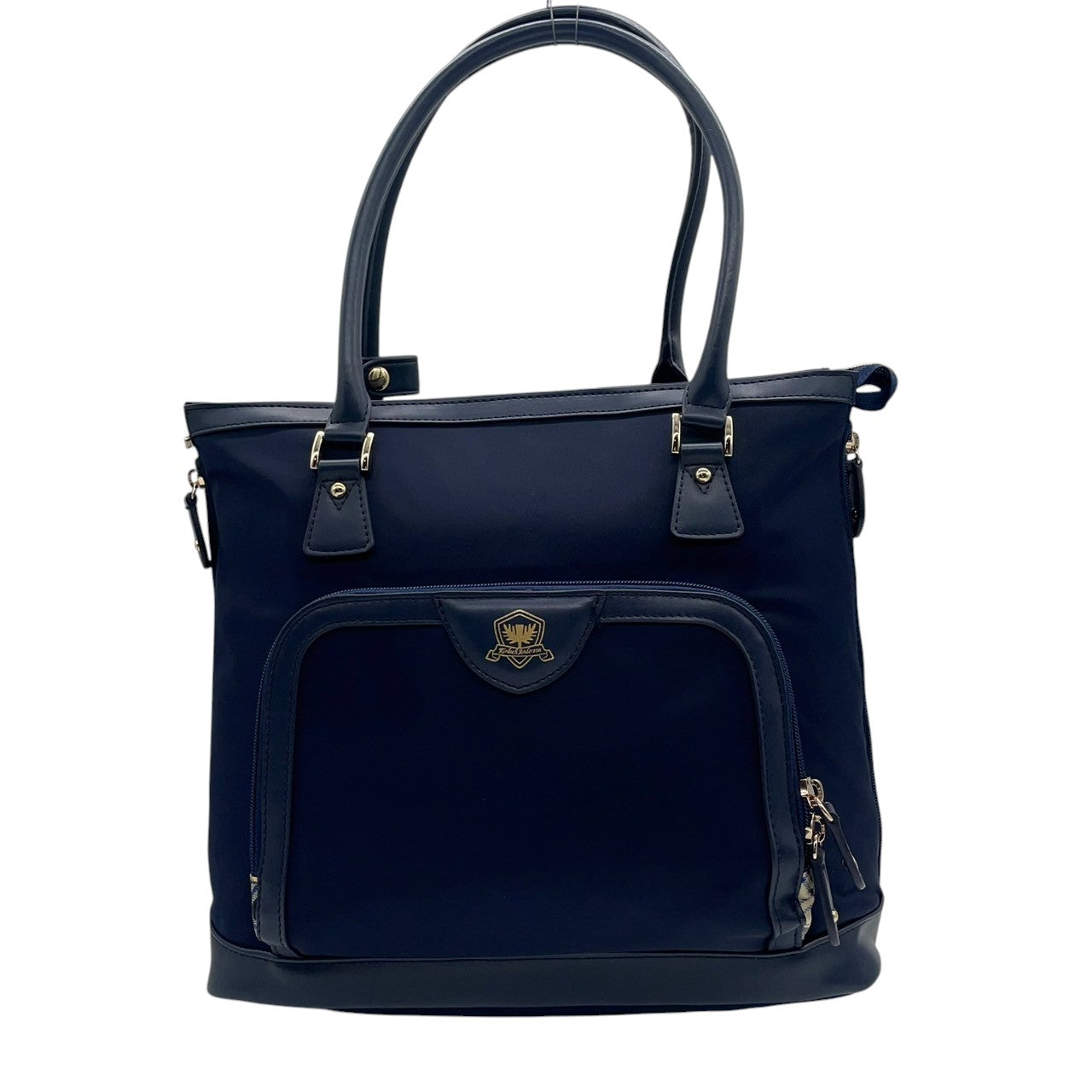 【美品】Kinloch Anderson 2WAY トートバッグ ショルダーバッグ ワンショルダー 自立可 A4収納可 ナイロン レザー ネイビー レディース ビジネス 通勤 通学 スコットランドブランド 人気モデル クリーニング済み u3