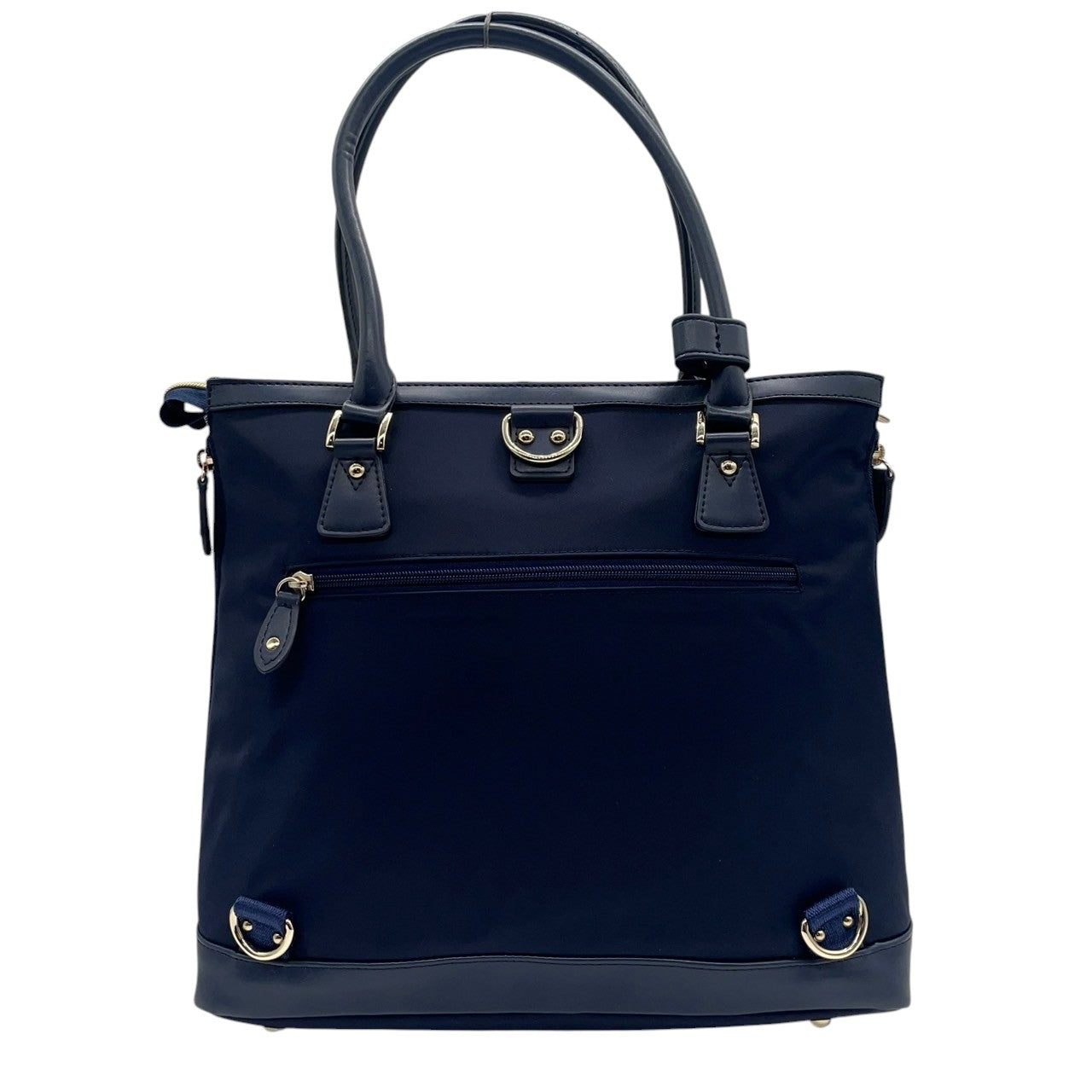 【美品】Kinloch Anderson 2WAY トートバッグ ショルダーバッグ ワンショルダー 自立可 A4収納可 ナイロン レザー ネイビー レディース ビジネス 通勤 通学 スコットランドブランド 人気モデル クリーニング済み u3