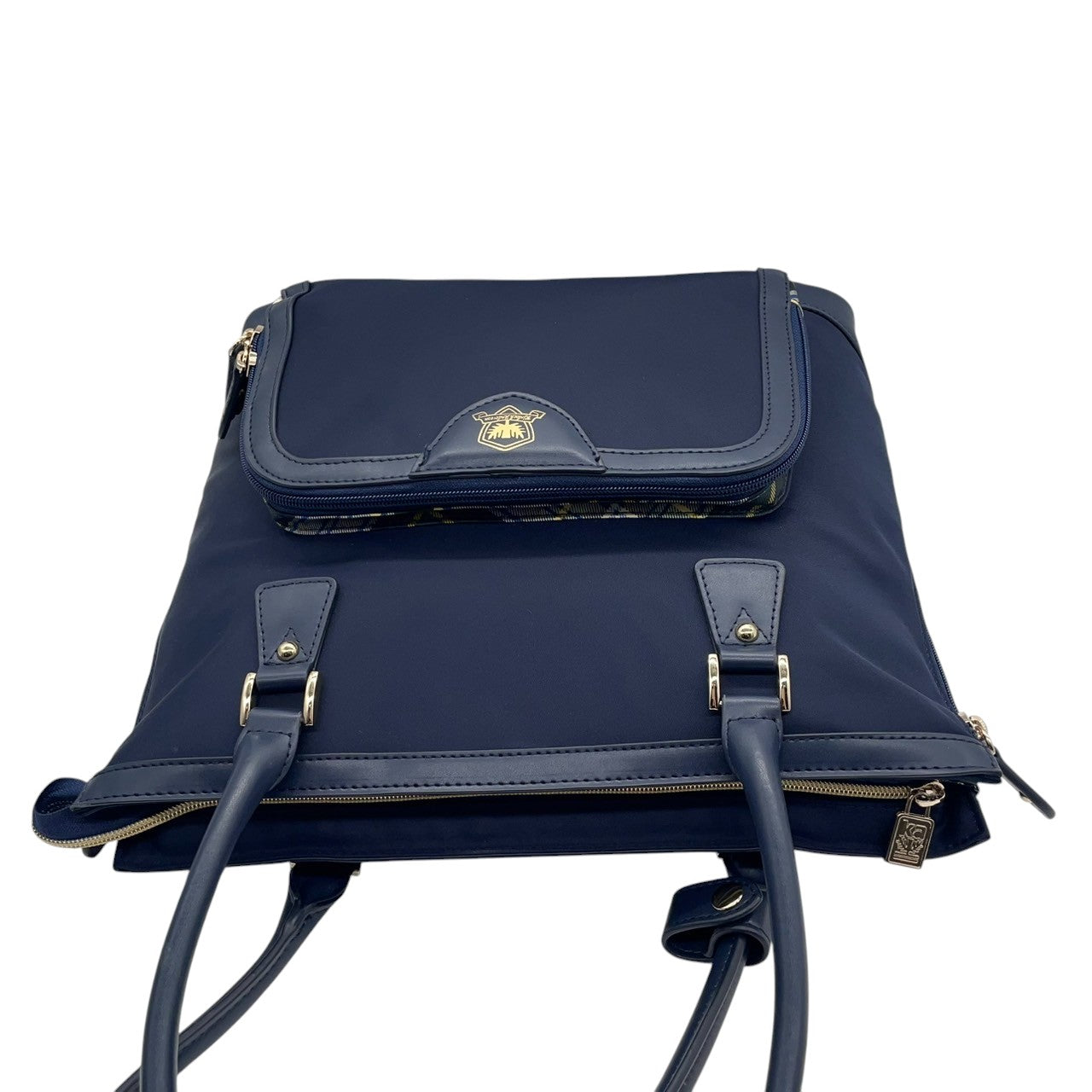 【美品】Kinloch Anderson 2WAY トートバッグ ショルダーバッグ ワンショルダー 自立可 A4収納可 ナイロン レザー ネイビー レディース ビジネス 通勤 通学 スコットランドブランド 人気モデル クリーニング済み u3