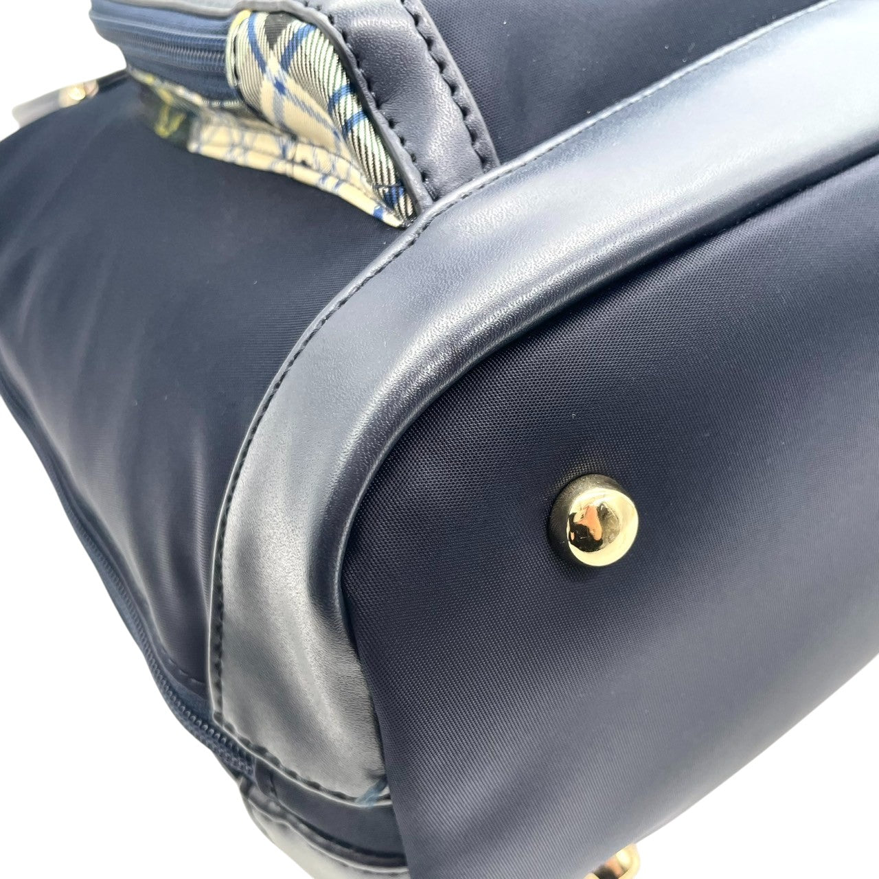 【美品】Kinloch Anderson 2WAY トートバッグ ショルダーバッグ ワンショルダー 自立可 A4収納可 ナイロン レザー ネイビー レディース ビジネス 通勤 通学 スコットランドブランド 人気モデル クリーニング済み u3