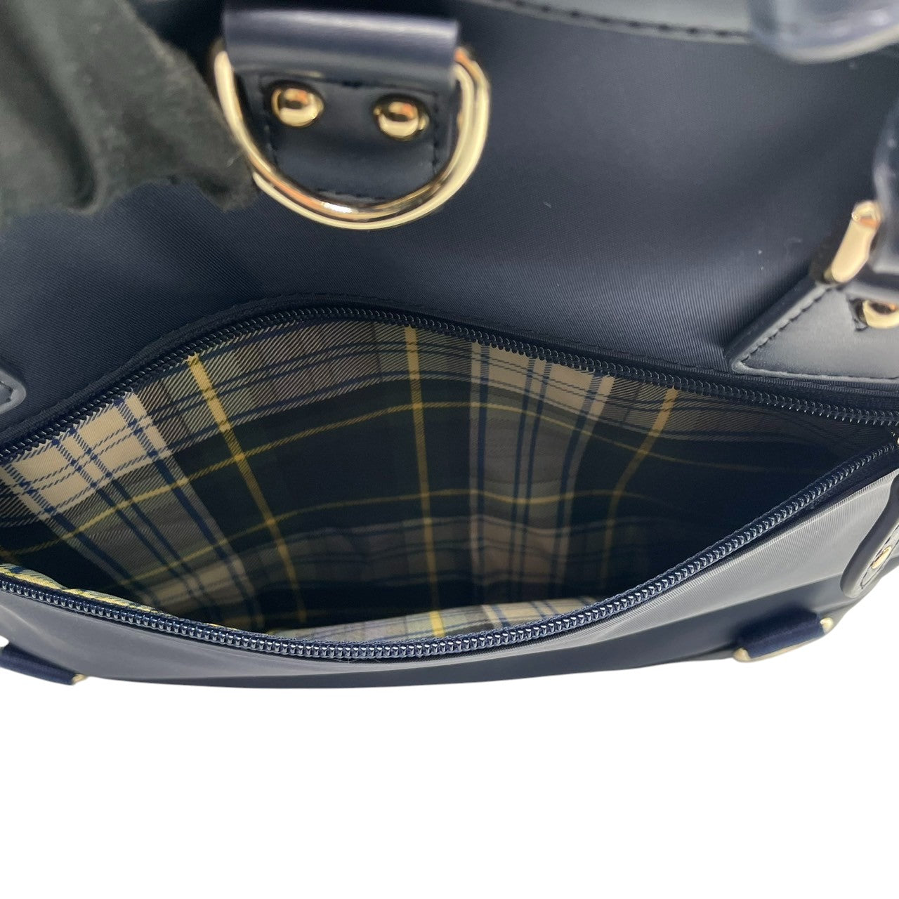 【美品】Kinloch Anderson 2WAY トートバッグ ショルダーバッグ ワンショルダー 自立可 A4収納可 ナイロン レザー ネイビー レディース ビジネス 通勤 通学 スコットランドブランド 人気モデル クリーニング済み u3