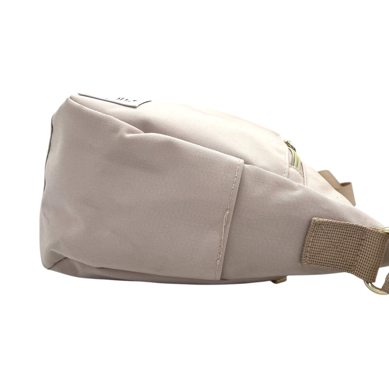 【and mikka】アンドミカ ショルダーバッグ クロスボディ 斜め掛け可 キャンバス ピンクベージュ系 軽量 大容量 多収納 ポケット多数 レディース カジュアル デイリーユース マザーズバッグにも 人気モデル クリーニング済み u3