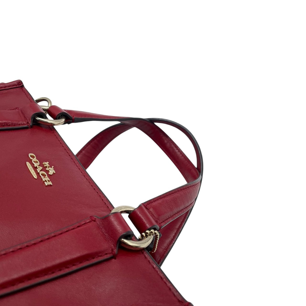 【COACH】コーチ 2WAY ハンドバッグ ショルダーバッグ ミニ エリス トート 33537 斜め掛け可 自立可 本革 ペブルドレザー レッド 赤 レディース エレガント ビジネス 通勤通学 人気モデル クリーニング済み u12