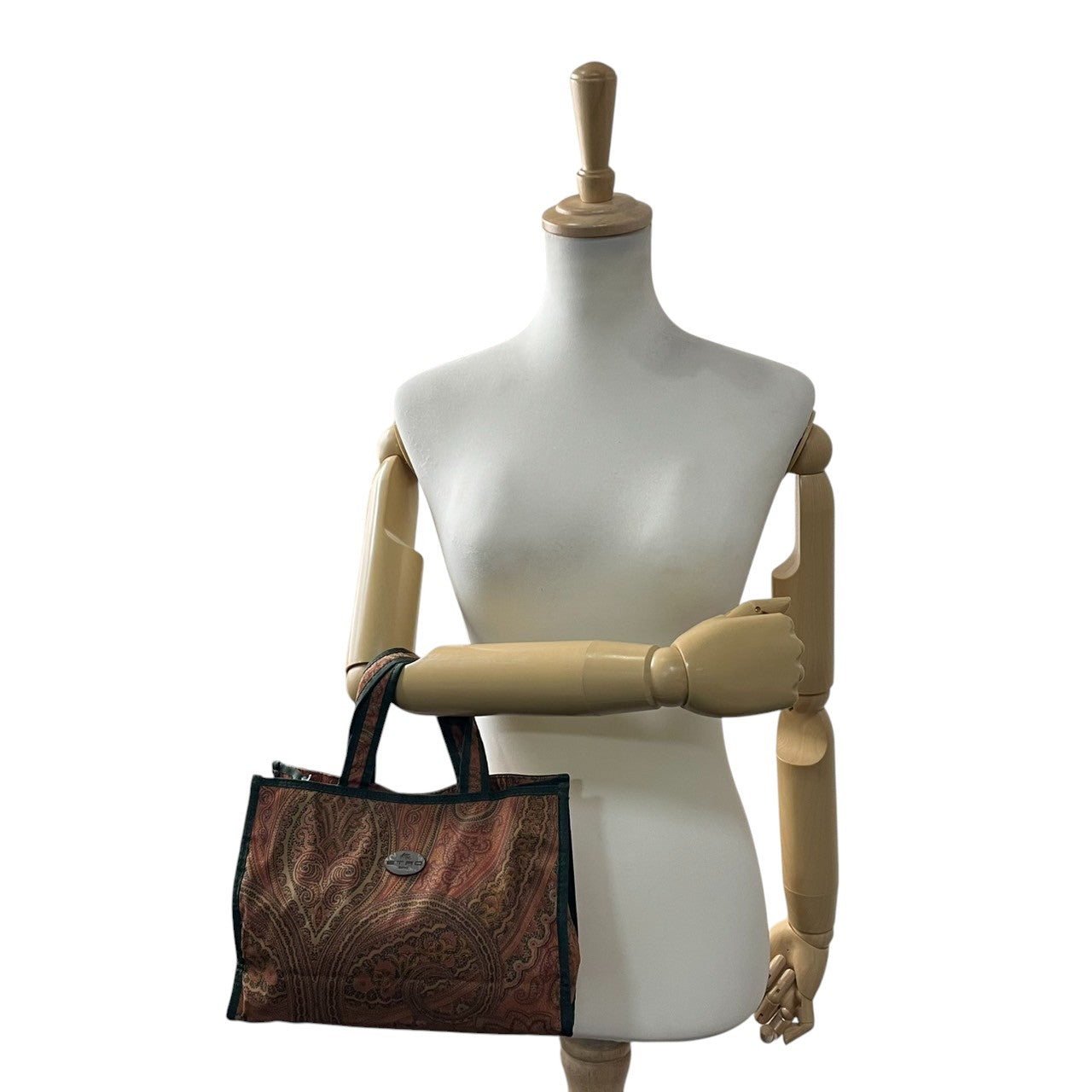 ETRO エトロ profumi トートバッグ ハンドバッグ ミニトート ペイズリー柄 総柄 キャンバス マルチカラー レディース エレガント エキゾチック ヴィンテージ イタリア製 希少 レアモデル クリーニング済み s1