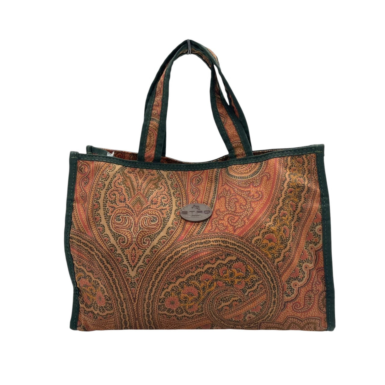 ETRO エトロ profumi トートバッグ ハンドバッグ ミニトート ペイズリー柄 総柄 キャンバス マルチカラー レディース エレガント エキゾチック ヴィンテージ イタリア製 希少 レアモデル クリーニング済み s1