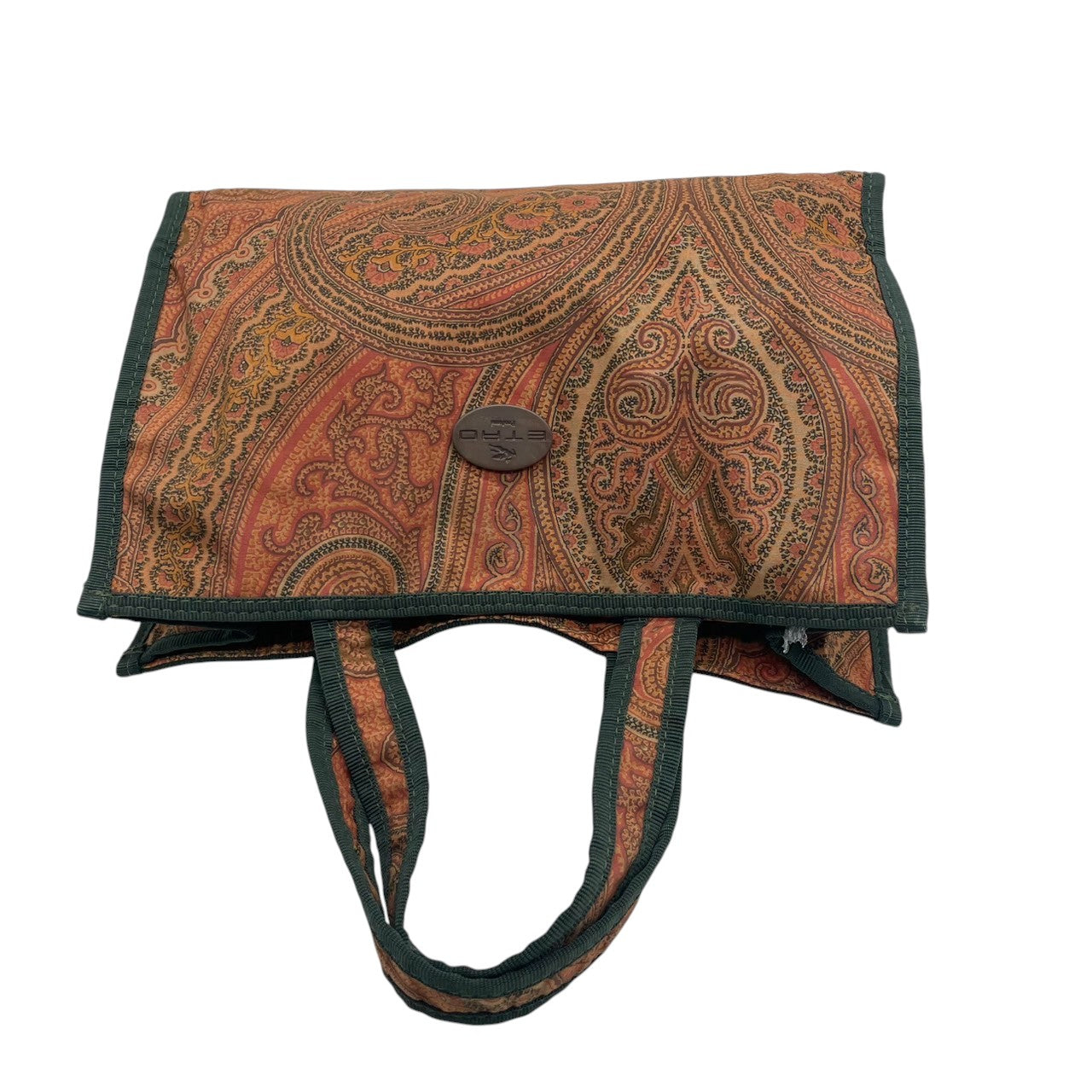 ETRO エトロ profumi トートバッグ ハンドバッグ ミニトート ペイズリー柄 総柄 キャンバス マルチカラー レディース エレガント エキゾチック ヴィンテージ イタリア製 希少 レアモデル クリーニング済み s1