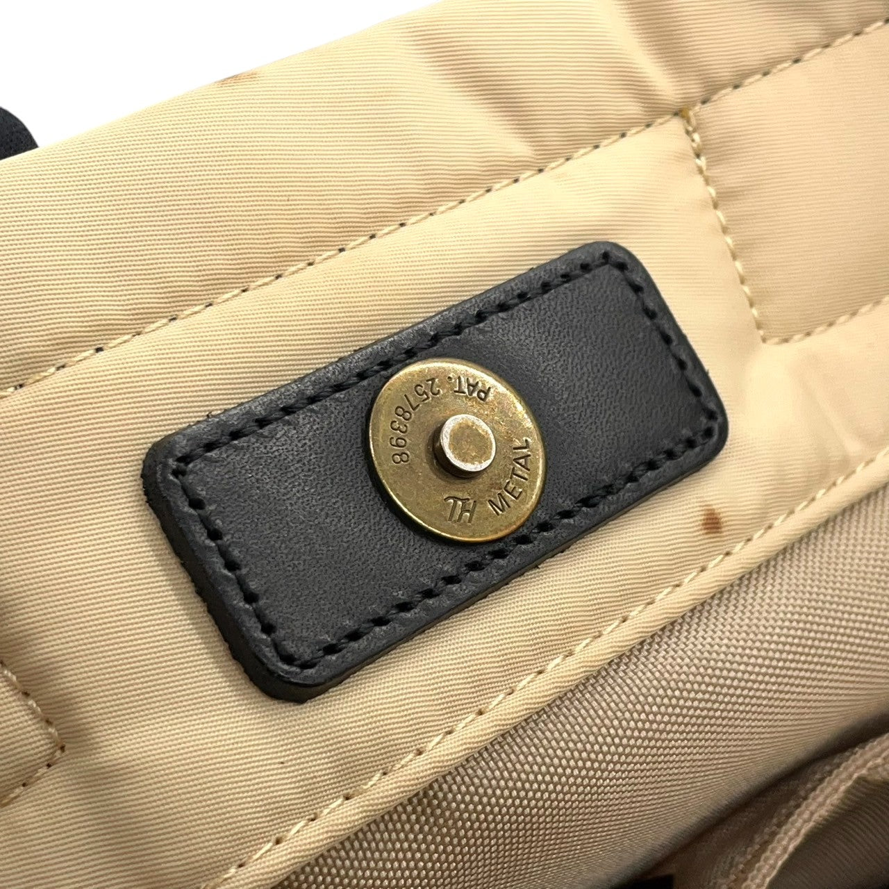 SAZABY サザビー トートバッグ ハンドバッグ A4収納可 大容量 軽量 ナイロン レザーハンドル バイカラー ネイビー ベージュ レディース メンズ ユニセックス ビジネス 通勤通学 人気モデル クリーニング済み s1