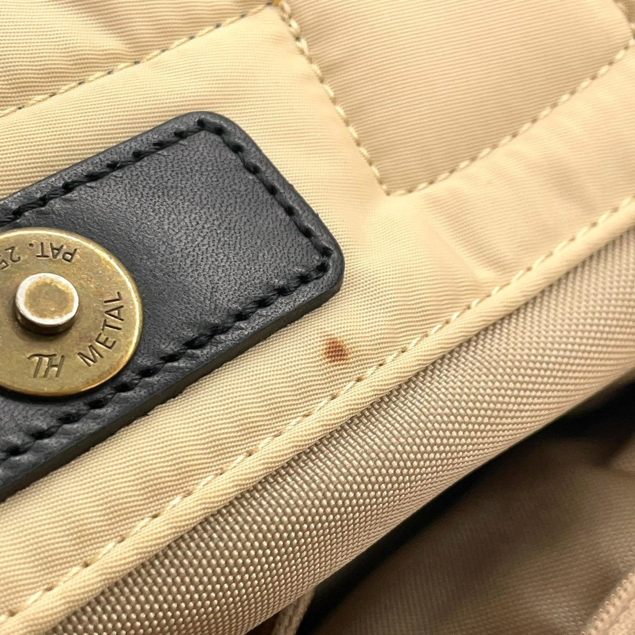 SAZABY サザビー トートバッグ ハンドバッグ A4収納可 大容量 軽量 ナイロン レザーハンドル バイカラー ネイビー ベージュ レディース メンズ ユニセックス ビジネス 通勤通学 人気モデル クリーニング済み s1